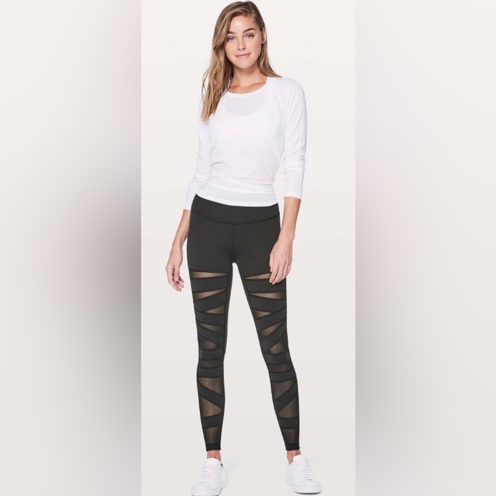 Lululemon Wunder Under Pant (Hi-Rise) *Tech Mesh 28" size 2 in black